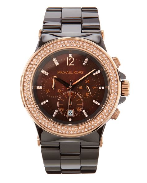 michael kors black rhinestone watch|Michael Kors black leather watch.